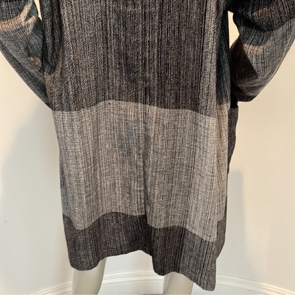 Eileen Fisher Black Organic Cotton Hazy Blocks Shawl Cardigan Jacket Size L/XL - Picture 12 of 15